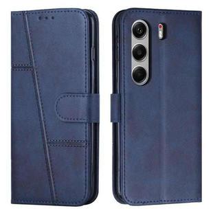 For Tecno Camon 40 Pro 5G Stitching Calf Texture Buckle Leather Phone Case(Blue)
