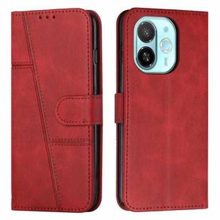 For Tecno Spark 30C 5G / Pop 9 5G Stitching Calf Texture Buckle Leather Phone Case(Red)