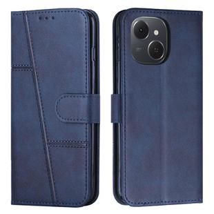 For Tecno Spark 40C Stitching Calf Texture Buckle Leather Phone Case(Blue)