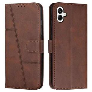 For Samsung Galaxy A07 4G Stitching Calf Texture Buckle Leather Phone Case(Brown)