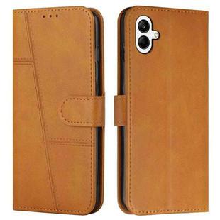 For Samsung Galaxy A07 4G Stitching Calf Texture Buckle Leather Phone Case(Yellow)