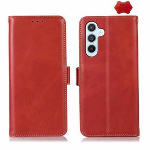 For Samsung Galaxy M34 5G Crazy Horse Top Layer Cowhide Leather Phone Case(Red)