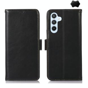 For Samsung Galaxy S24 Crazy Horse Top Layer Cowhide Leather Phone Case(Black)