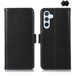 For Samsung Galaxy S24+ Crazy Horse Top Layer Cowhide Leather Phone Case(Black)