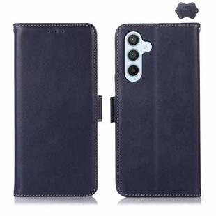 For Samsung Galaxy S25 FE 5G Crazy Horse Top Layer Cowhide Leather Phone Case(Blue)