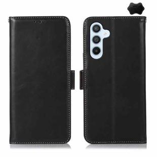 For Samsung Galaxy S25 FE 5G Crazy Horse Top Layer Cowhide Leather Phone Case(Black)