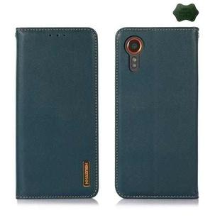 For Samsung Galaxy Xcover 7 KHAZNEH Nappa Top Layer Cowhide Leather Phone Case(Green)