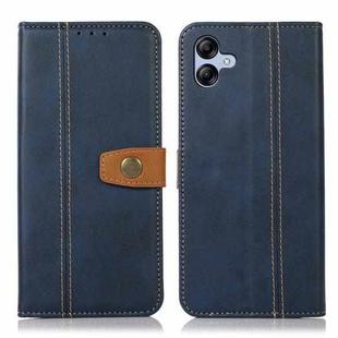 For Samsung Galaxy A05 4G Stitching Thread Calf Texture Leather Phone Case(Blue)