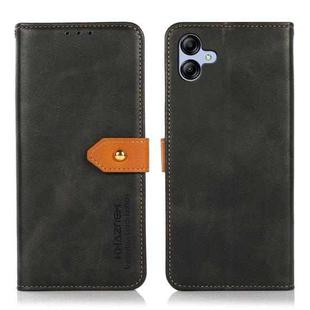 For Samsung Galaxy A05 4G KHAZNEH Dual-color Cowhide Texture Flip Leather Phone Case(Black)