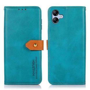 For Samsung Galaxy A05 4G KHAZNEH Dual-color Cowhide Texture Flip Leather Phone Case(Blue)