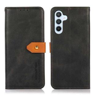 For Samsung Galaxy A25 5G KHAZNEH Dual-color Cowhide Texture Flip Leather Phone Case(Black)