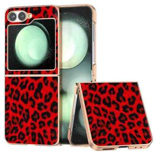 For Samsung Galaxy Z Flip6 Nano Plating Leopard Print Phone Case(Red)