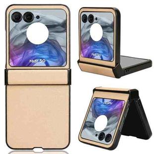 For Motorola Razr 50 Sandskin Texture Phone Case(Gold)