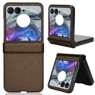 For Motorola Razr 50 Sandskin Texture Phone Case(Brown)