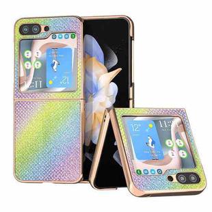 For Samsung Galaxy Z Flip5 Nano Plating Diamond Texture Phone Case(Rainbow)