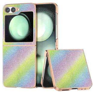 For Samsung Galaxy Z Flip6 Nano Plating Diamond Texture Phone Case(Rainbow)