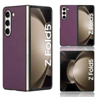 For Samsung Galaxy Z Fold5 Litchi Texture Back Cover Phone Case(Purple)