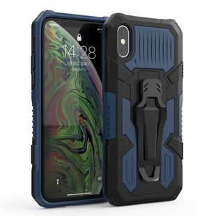 For iPhone X / XS Machine Armor Warrior Shockproof PC + TPU Protective Case(Royal Blue)