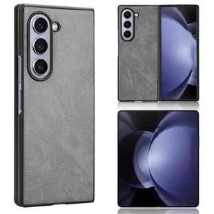 For Samsung Galaxy Z Fold6 Litchi Texture Back Cover Phone Case(Grey)