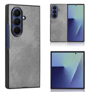 For Samsung Galaxy Z Fold7 5G Litchi Texture Back Cover Phone Case(Grey)