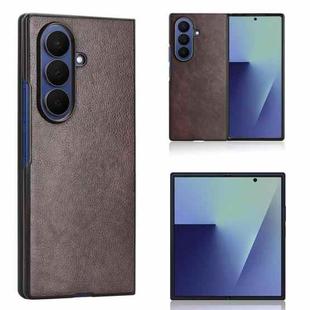For Samsung Galaxy Z Fold7 5G Litchi Texture Back Cover Phone Case(Brown)
