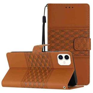 For Samsung Galaxy A05 Diamond Embossed Skin Feel Leather Phone Case(Brown)