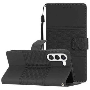 For Samsung Galaxy S24+ 5G Diamond Embossed Skin Feel Leather Phone Case(Black)