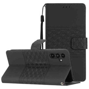 For Samsung Galaxy A24 4G Diamond Embossed Skin Feel Leather Phone Case(Black)