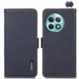 For OnePlus Ace 2 Pro KHAZNEH Side-Magnetic Litchi Genuine Leather RFID Phone Case(Blue)