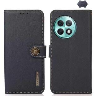 For OnePlus Ace 2 Pro KHAZNEH Custer Genuine Leather RFID Phone Case(Blue)