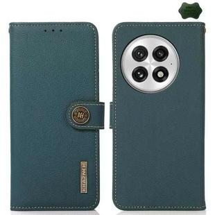 For OnePlus 13 KHAZNEH Custer Genuine Leather RFID Phone Case(Green)