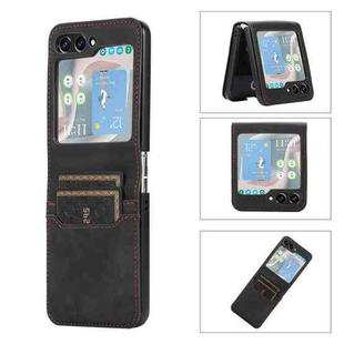 For Samsung Galaxy Z Flip5 Card Slot Leather Phone Case(Black)