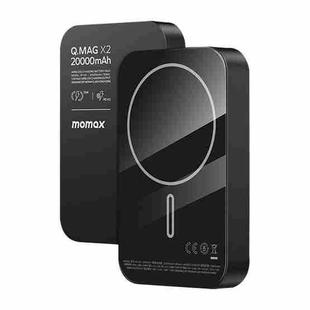 MOMAX Q.MAG X Portable Metal Magnetic Wireless Power Bank, Capacity:20000mAh(Black)