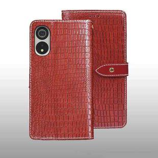For Cubot P60 idewei Crocodile Texture Leather Phone Case(Red)