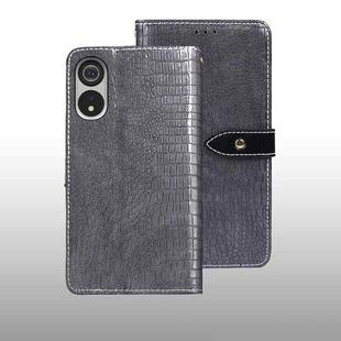 For Cubot P60 idewei Crocodile Texture Leather Phone Case(Grey)