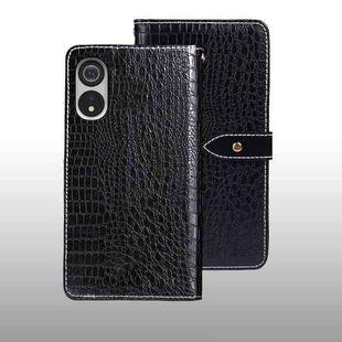 For Cubot P60 idewei Crocodile Texture Leather Phone Case(Black)