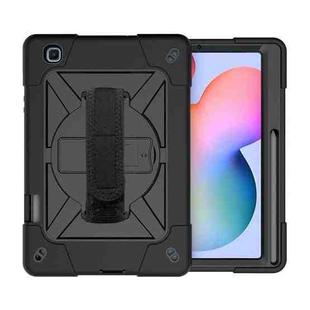 For Samsung Galaxy Tab S6 Lite P610 Contrast Color Robot Shockproof Silicon + PC Protective Case with Holder & Pen Slot(Black)