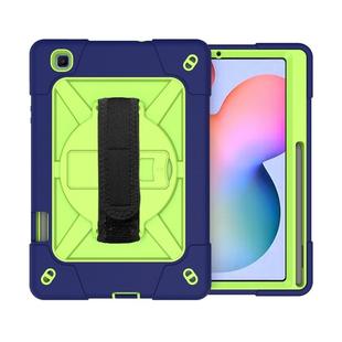 For Samsung Galaxy Tab S6 Lite P610 Contrast Color Robot Shockproof Silicon + PC Protective Case with Holder & Pen Slot(Navy Olivine)