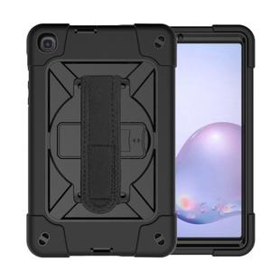 For Samsung Galaxy Tab A8.4 (2020) T307 Contrast Color Robot Shockproof Silicon + PC Protective Case with Holder & Pen Slot(Black)