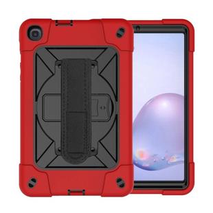 For Samsung Galaxy Tab A8.4 (2020) T307 Contrast Color Robot Shockproof Silicon + PC Protective Case with Holder & Pen Slot(Red Black)