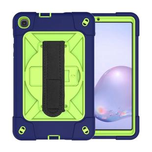 For Samsung Galaxy Tab A8.4 (2020) T307 Contrast Color Robot Shockproof Silicon + PC Protective Case with Holder & Pen Slot(Navy Olivine)