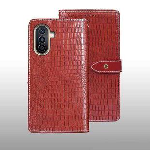 For Huawei nova Y71 idewei Crocodile Texture Leather Phone Case(Red)