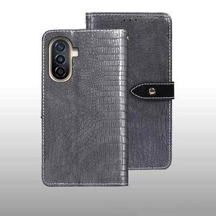 For Huawei nova Y71 idewei Crocodile Texture Leather Phone Case(Grey)