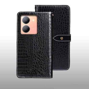 For vivo Y78 5G idewei Crocodile Texture Leather Phone Case(Black)