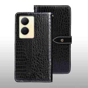 For vivo V29 Lite 5G idewei Crocodile Texture Leather Phone Case(Black)