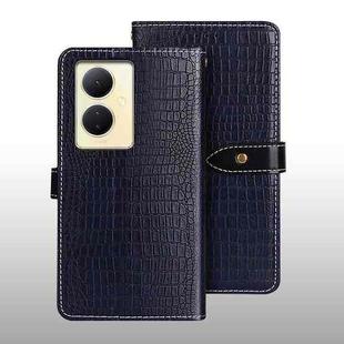 For vivo V29 Lite 5G idewei Crocodile Texture Leather Phone Case(Dark Blue)