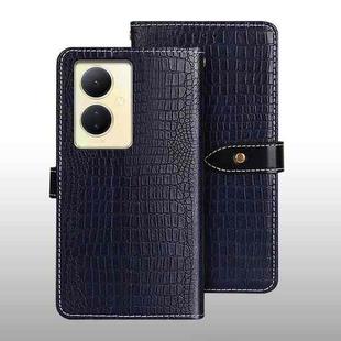 For vivo Y78 5G Global idewei Crocodile Texture Leather Phone Case(Dark Blue)