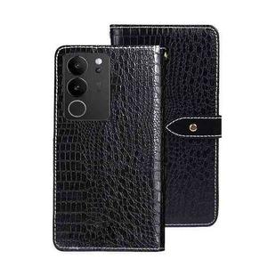 For vivo V29 5G Global idewei Crocodile Texture Leather Phone Case(Black)