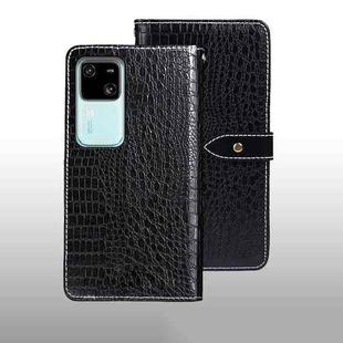 For vivo V30 idewei Crocodile Texture Leather Phone Case(Black)