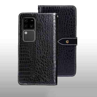 For vivo V30 Pro idewei Crocodile Texture Leather Phone Case(Black)